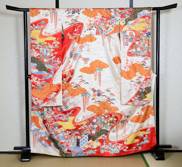 Long-sleeved kimono 6 items set / Furisode / FK#1191