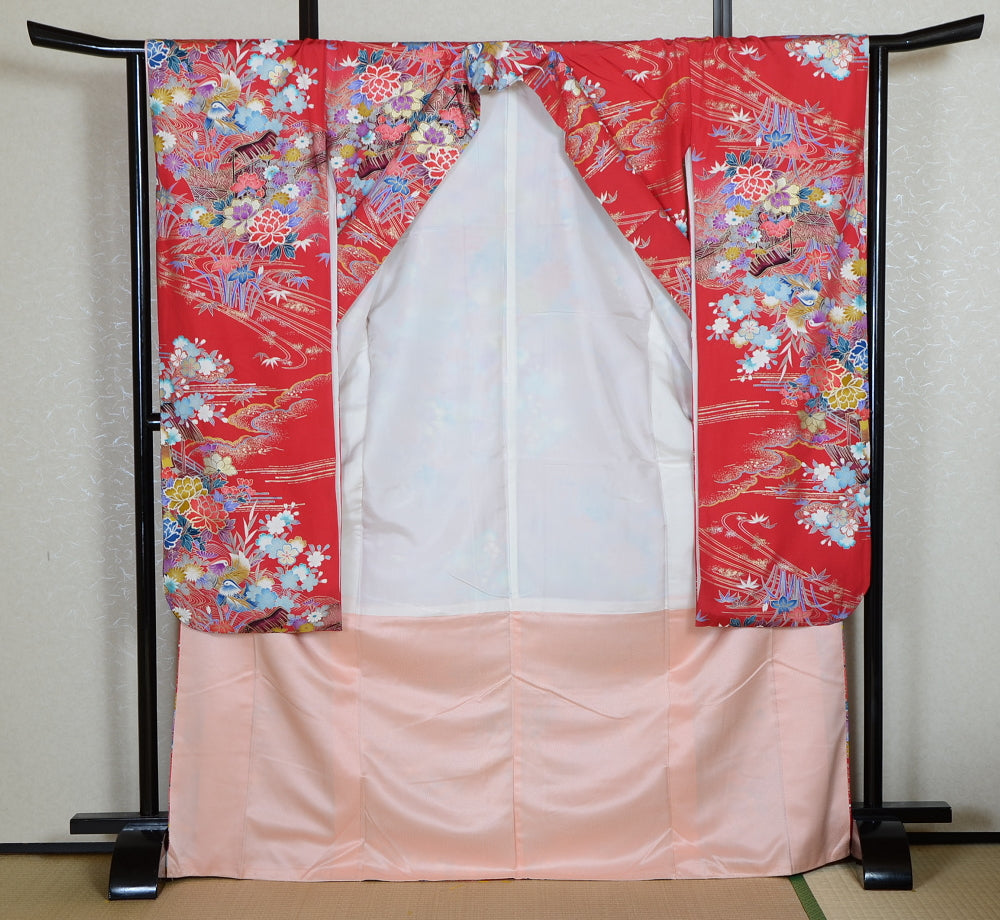 Long-sleeved kimono 6 items set / Furisode / FK#1-855