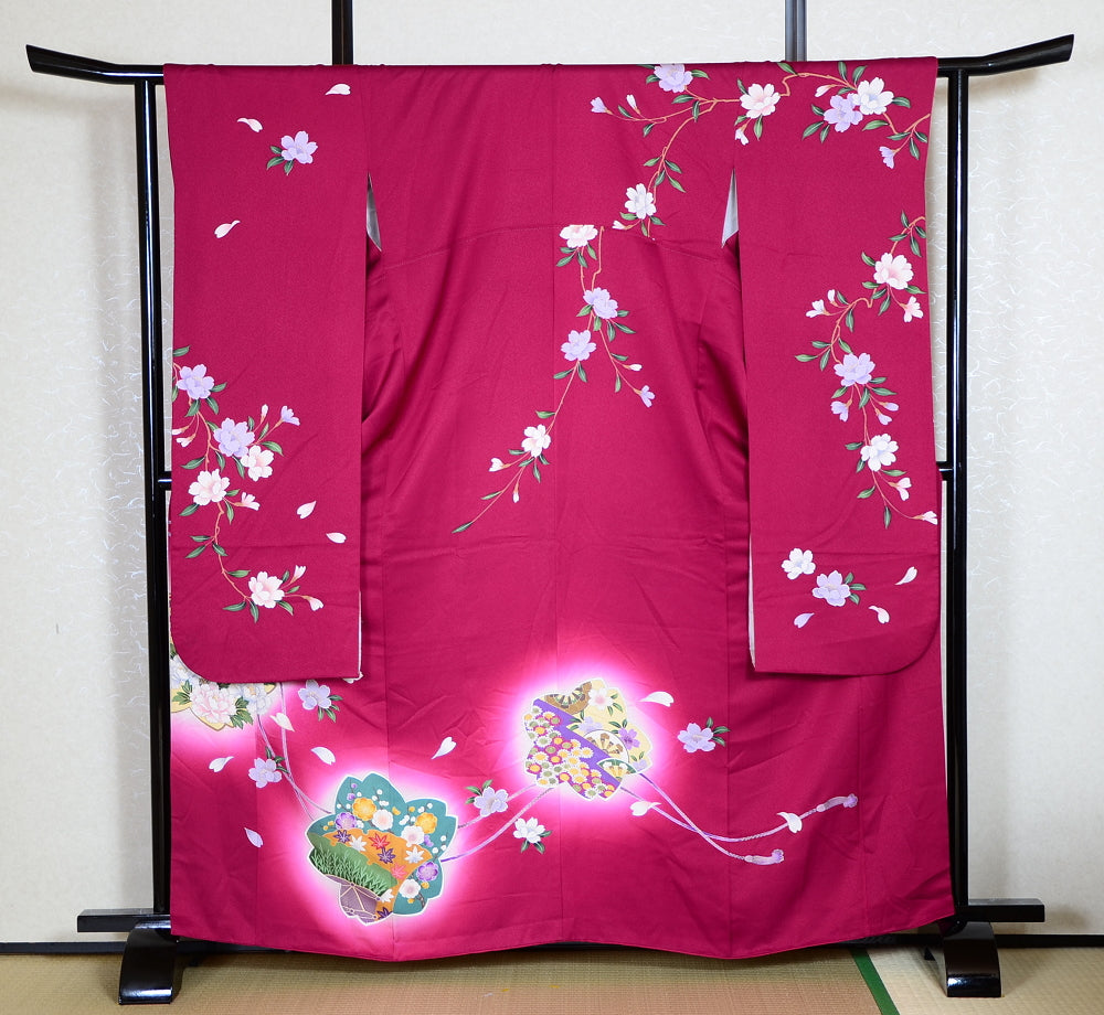 Long-sleeved kimono 6 items set / Furisode / FK#1082