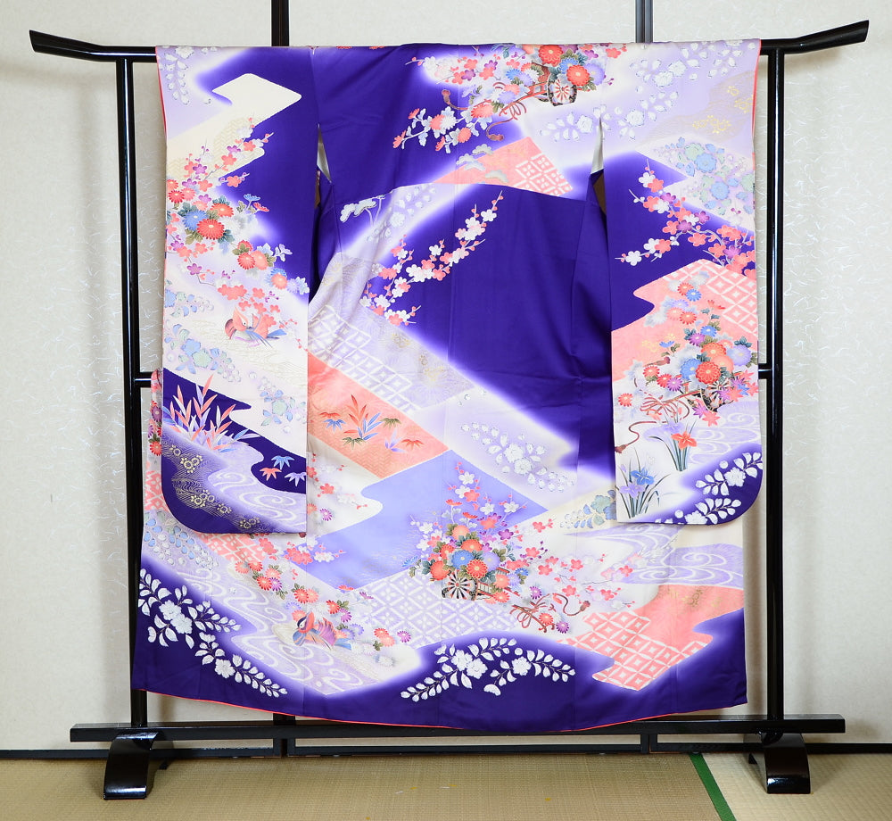 Long-sleeved kimono 6 items set / Furisode / FK#1039