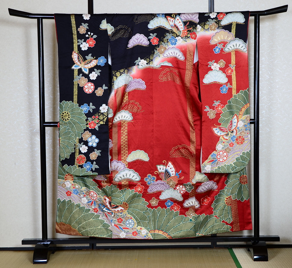 Long-sleeved kimono 6 items set / Furisode / FK#1-234