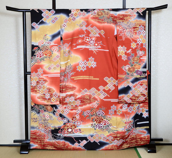 Long-sleeved kimono 6 items set / Furisode / FK#1048