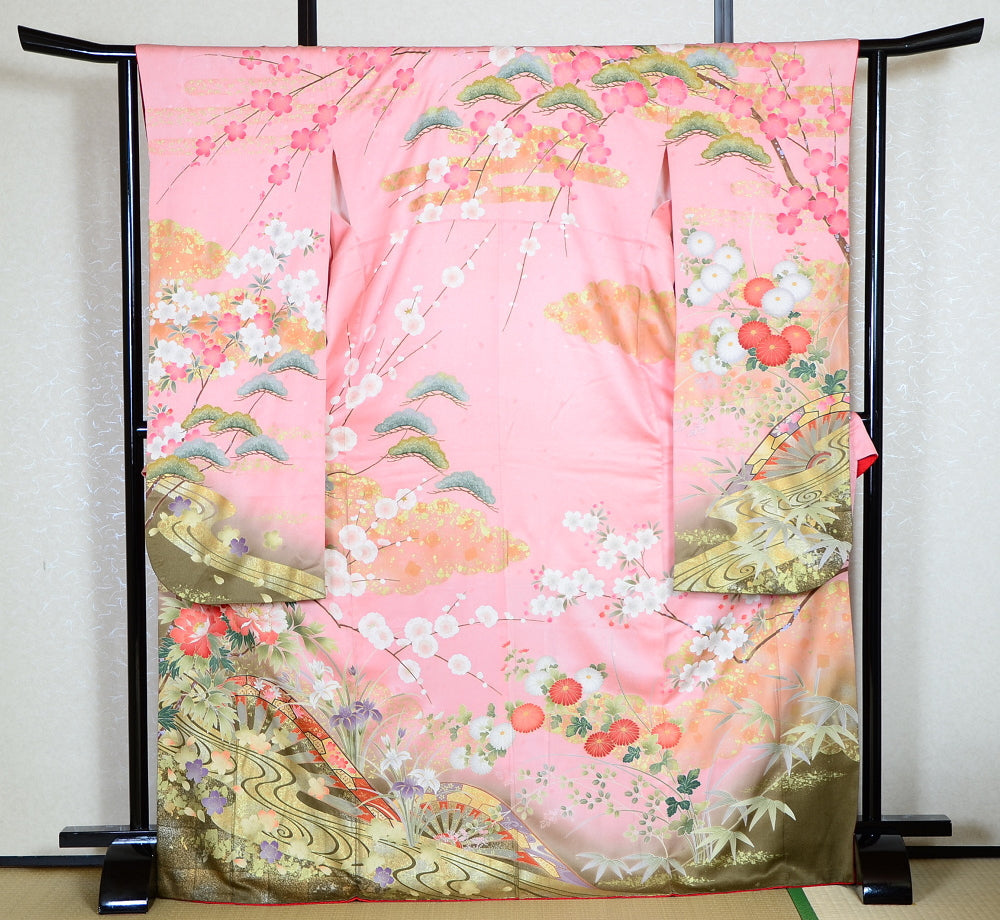 Long-sleeved kimono 6 items set / Furisode / FK#1-304