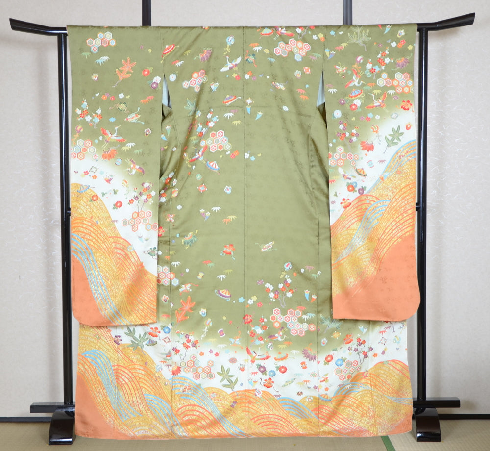 Long-sleeved kimono 6 items set / Furisode / FK#1-352