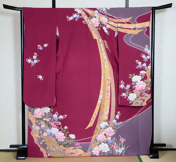 Long-sleeved kimono 6 items set / Furisode / FK#1-362