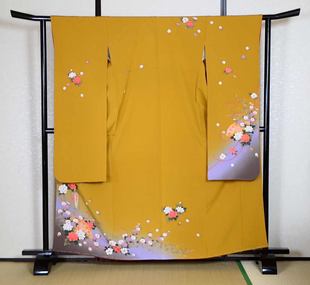 Long-sleeved kimono 6 items set / Furisode / FK#1-381