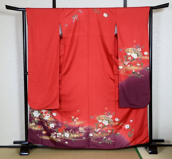 Long-sleeved kimono 6 items set / Furisode / FK#1062