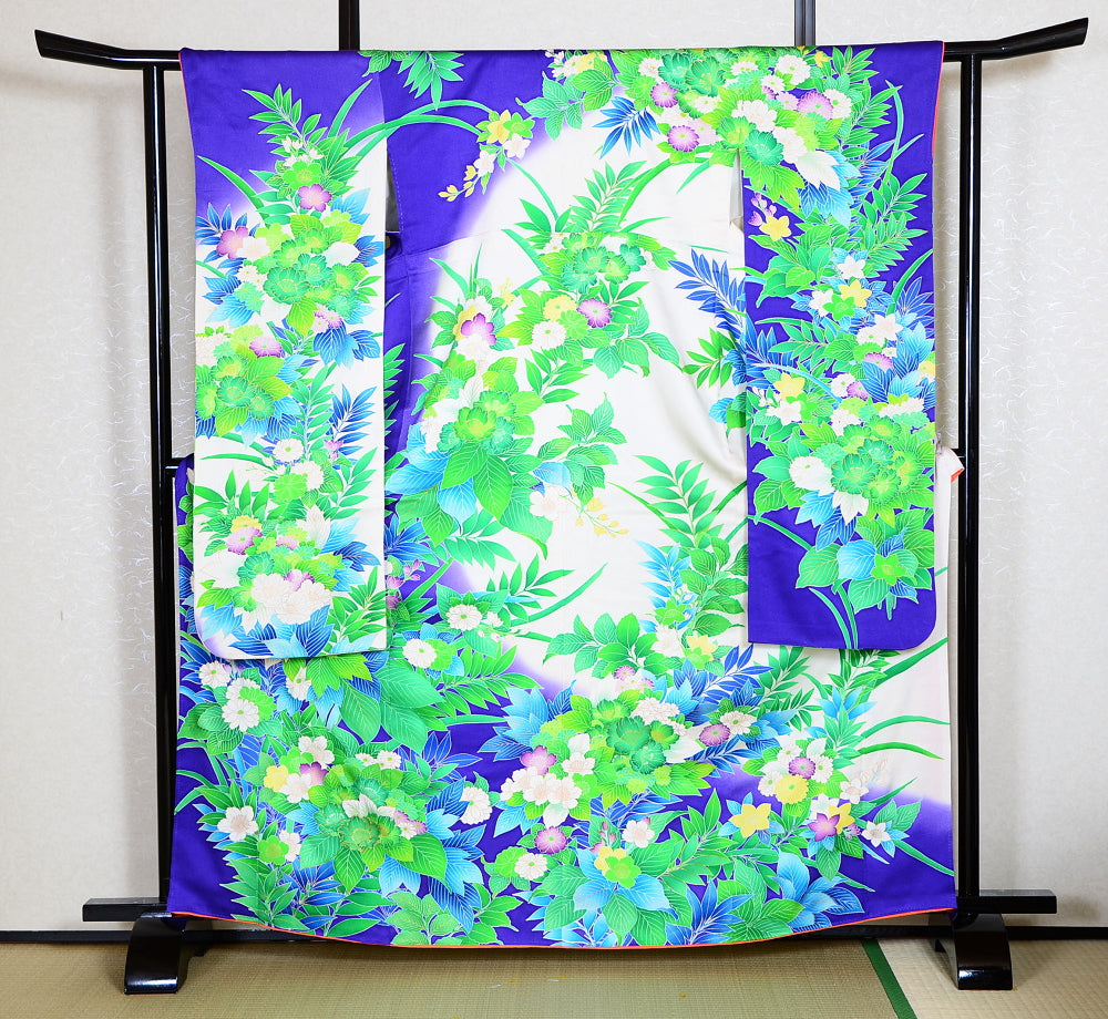 Long-sleeved kimono 6 items set / Furisode / FK#988