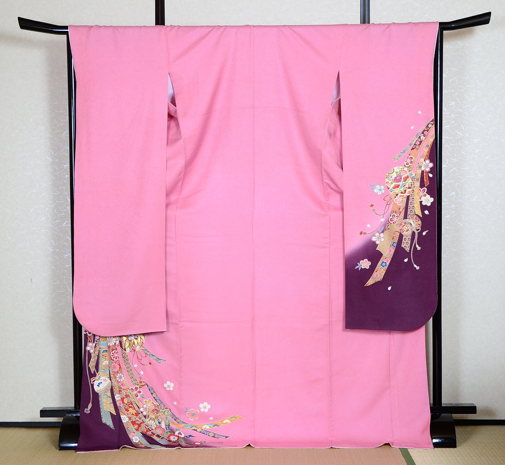 Long-sleeved kimono 6 items set / Furisode / FK#1126