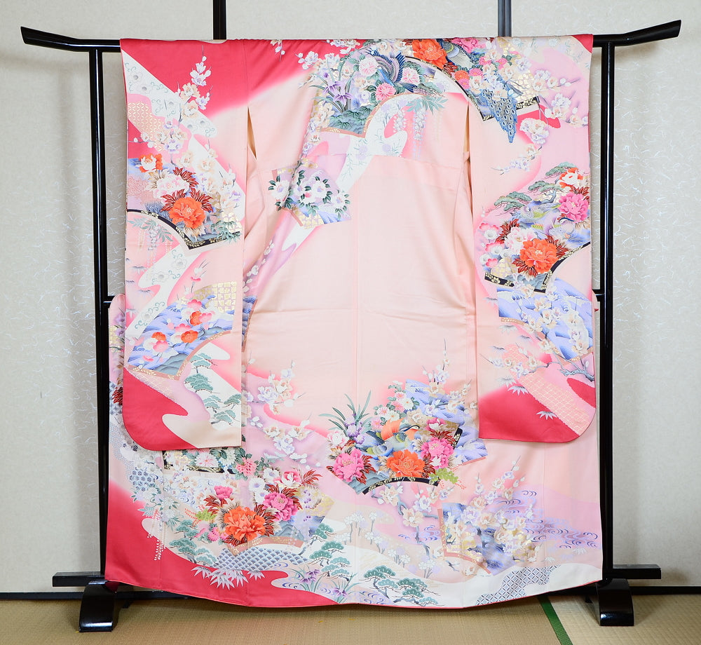 Long-sleeved kimono 6 items set / Furisode / FK#1193