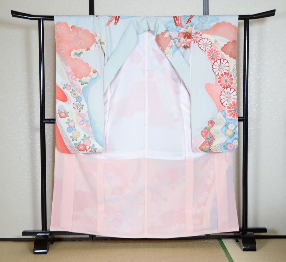 Long-sleeved kimono 6 items set / Furisode / FK#1-558