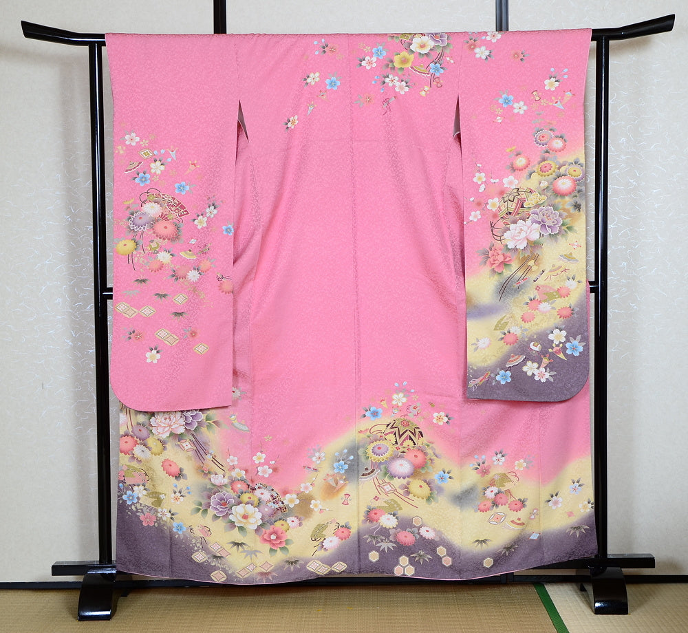 Long-sleeved kimono 6 items set / Furisode / FK#1-226
