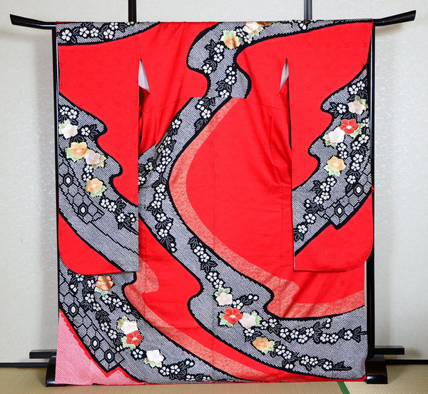 Long-sleeved kimono 6 items set / Furisode / FK#1079