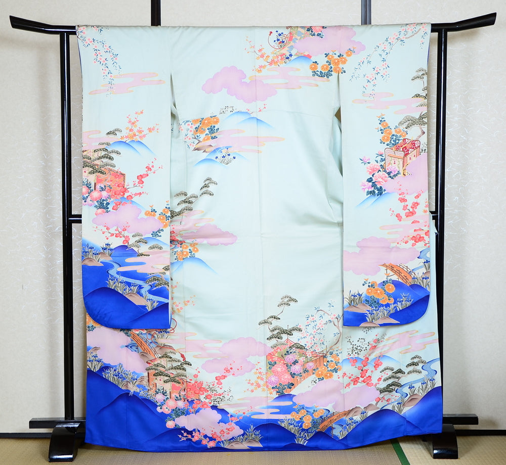 Long-sleeved kimono 6 items set / Furisode / FK#1-364