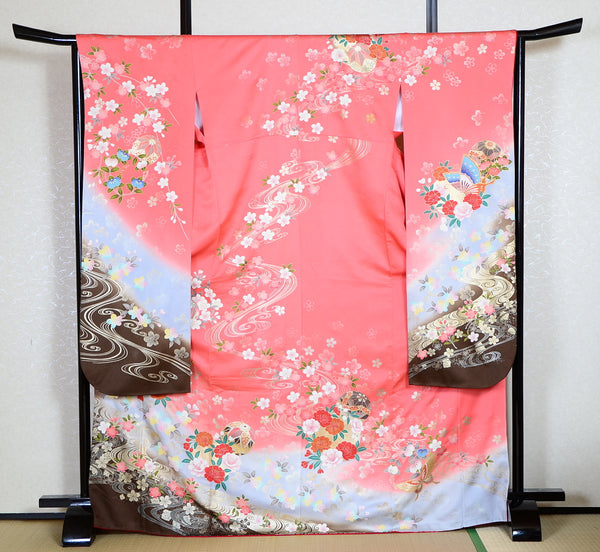 Long-sleeved kimono 6 items set / Furisode / FK#1-222