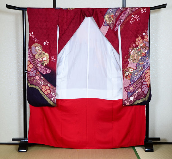 Long-sleeved kimono 6 items set / Furisode / FK#1-371