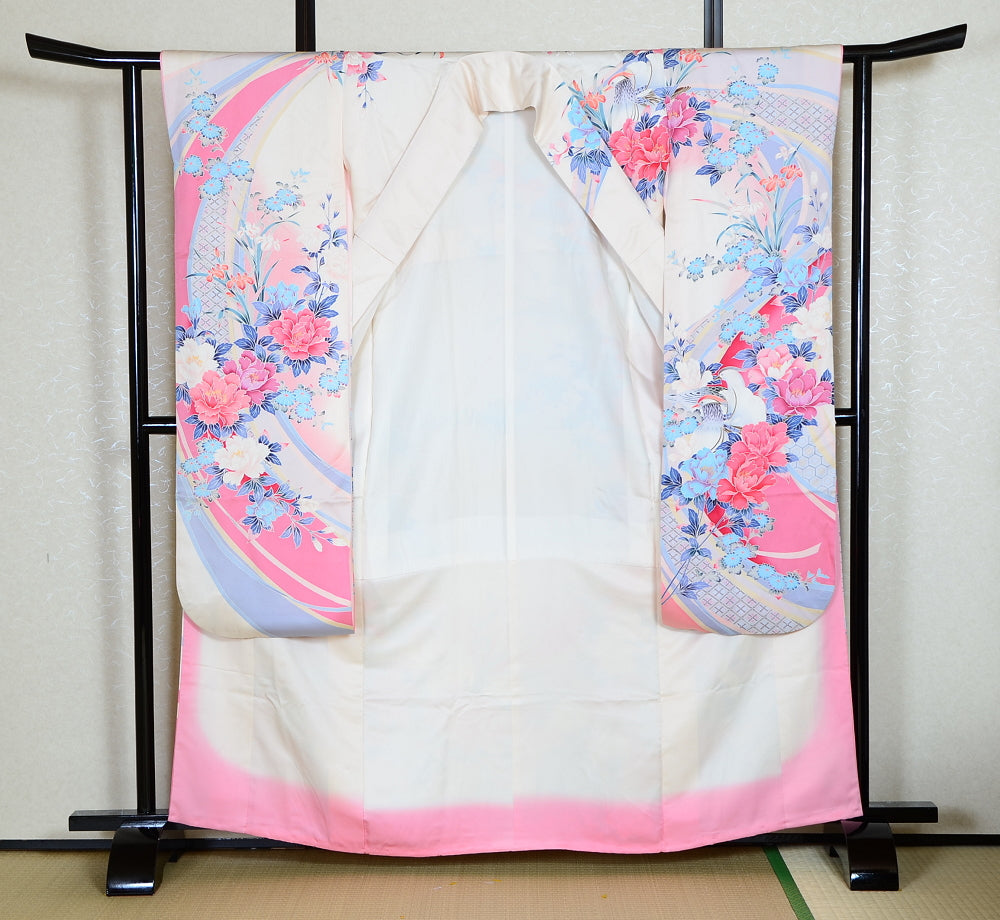 Long-sleeved kimono 6 items set / Furisode / FK#1045