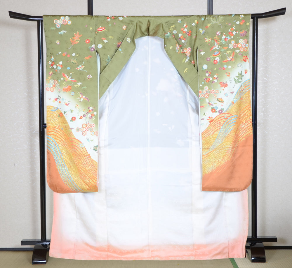 Long-sleeved kimono 6 items set / Furisode / FK#1-352