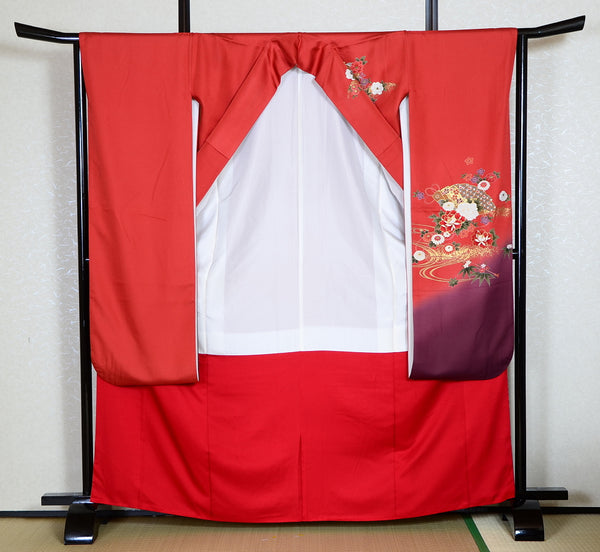 Long-sleeved kimono 6 items set / Furisode / FK#1062