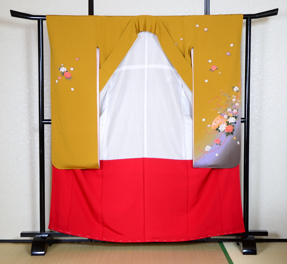 Long-sleeved kimono 6 items set / Furisode / FK#1-381