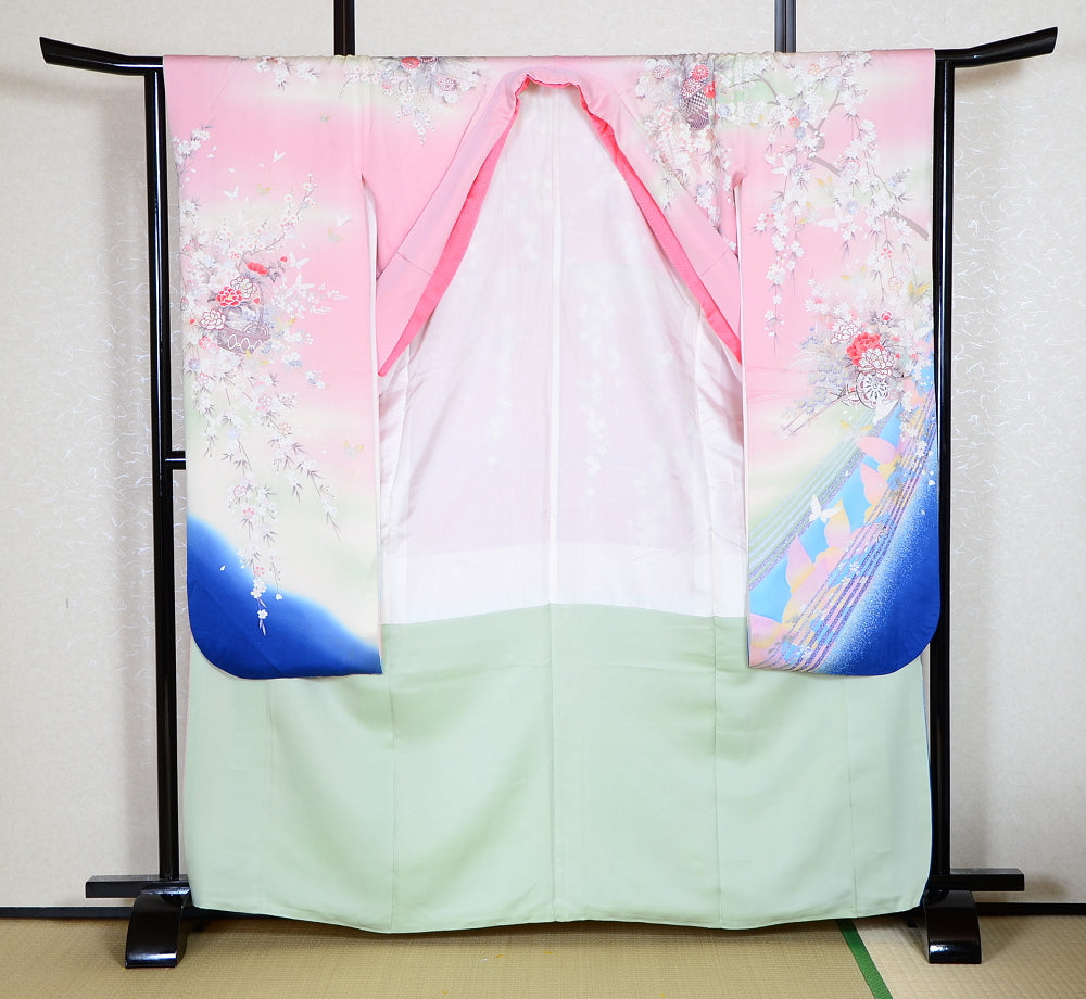 Long-sleeved kimono 6 items set / Furisode / FK#1132