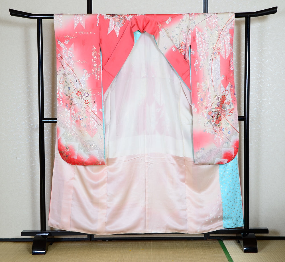 Long-sleeved kimono 6 items set / Furisode / FK#1188