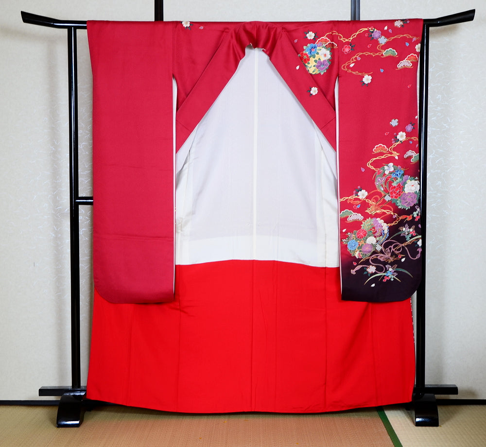 Long-sleeved kimono 6 items set / Furisode / FK#1-373