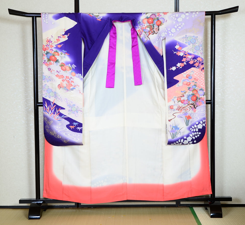 Long-sleeved kimono 6 items set / Furisode / FK#1039