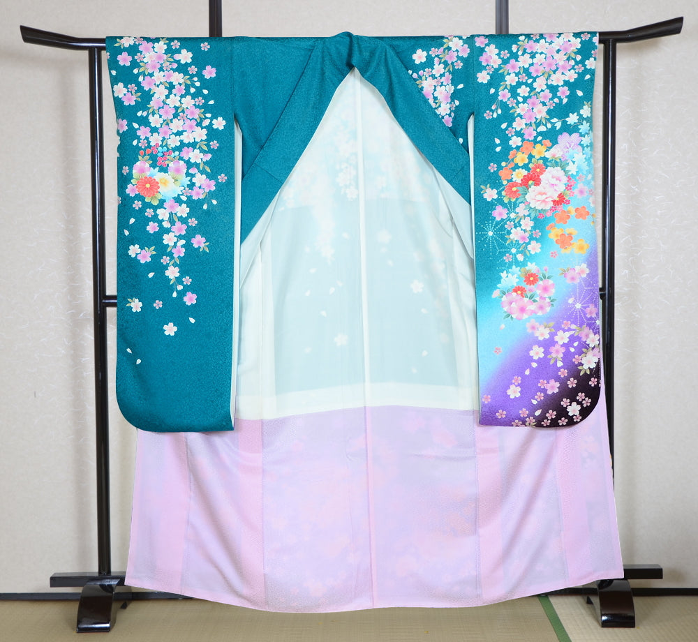 Long-sleeved kimono 6 items set / Furisode / FK#1038