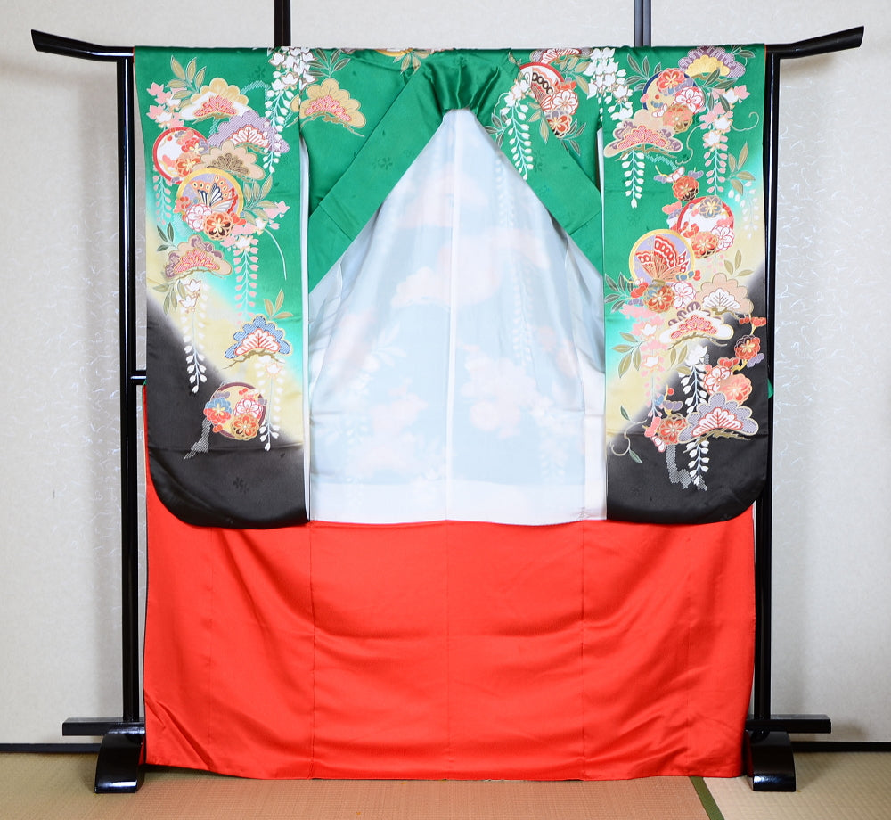 Long-sleeved kimono 6 items set / Furisode / FK#1-376