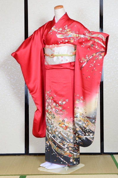 Long-sleeved kimono 6 items set / Furisode / FK#1041