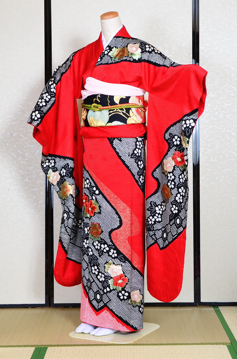 Long-sleeved kimono 6 items set / Furisode / FK#1079