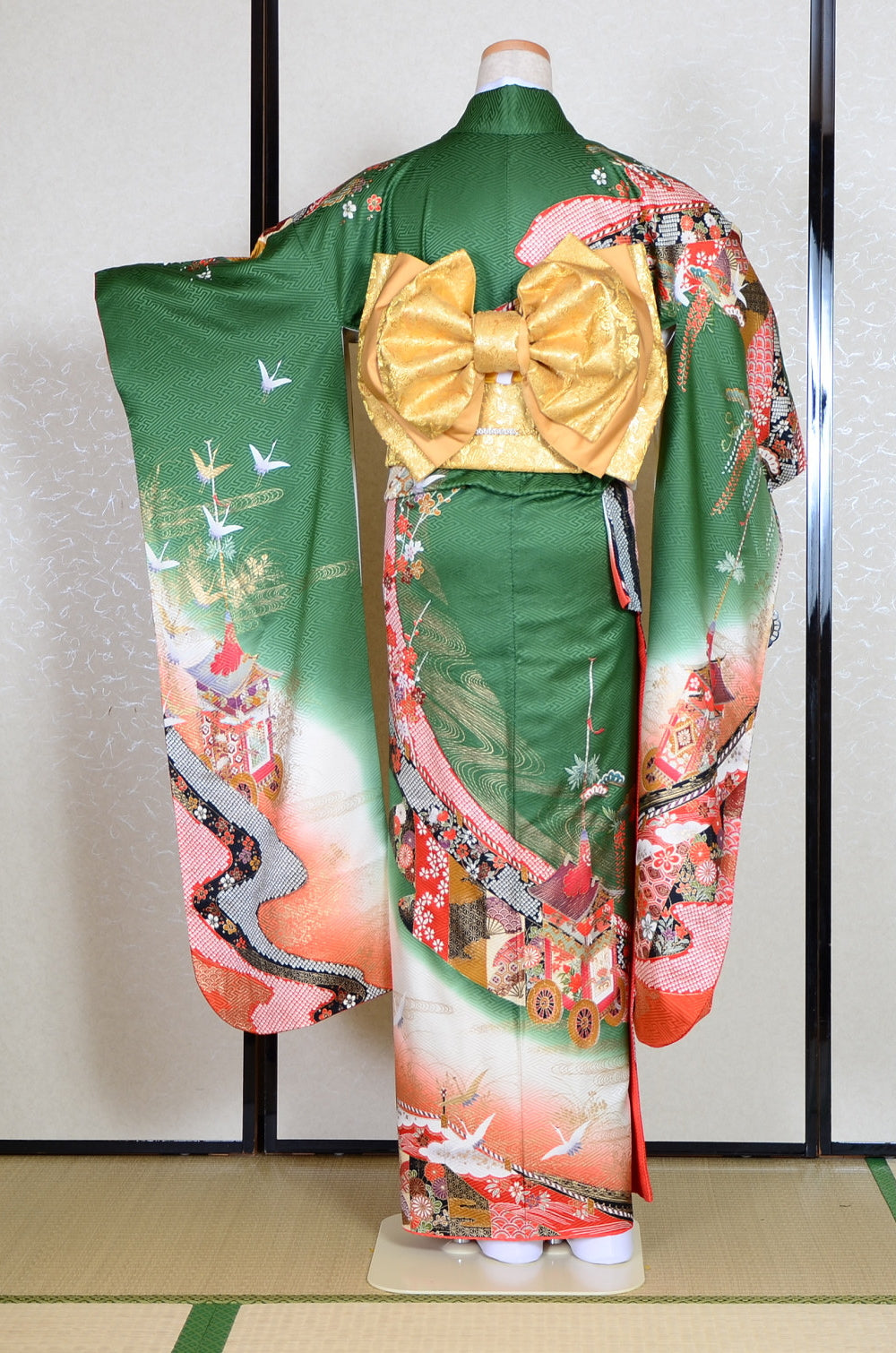 Long-sleeved kimono 6 items set / Furisode / FK#1-384