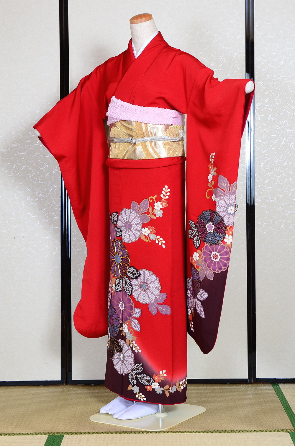 Long-sleeved kimono 6 items set / Furisode / FK#1128