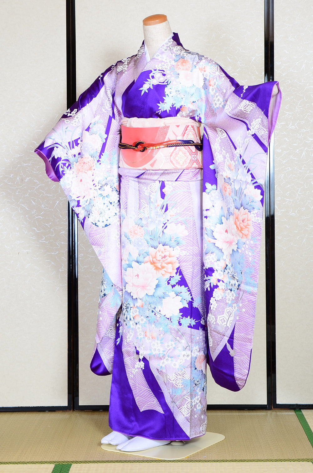Long-sleeved kimono 6 items set / Furisode / FK#992