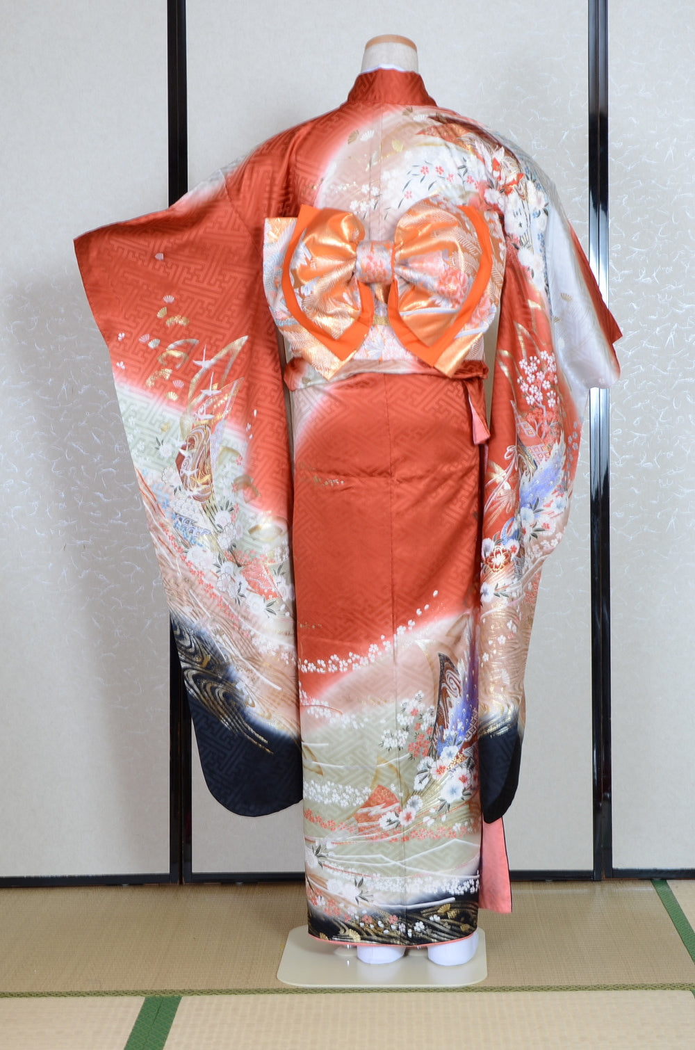 Long-sleeved kimono 6 items set / Furisode / FK#1-784