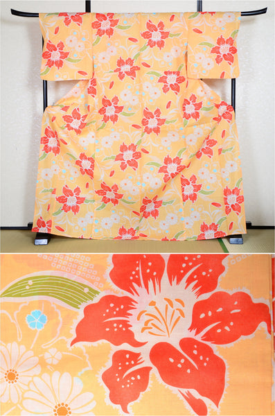 Japanese yukata kimono/ Plus size / P #213