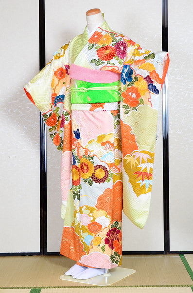 Long-sleeved kimono 6 items set / Furisode / FK#1-308