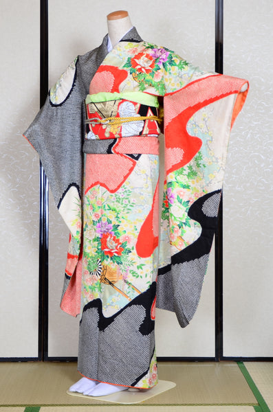 Long-sleeved kimono 6 items set / Furisode / FK#817