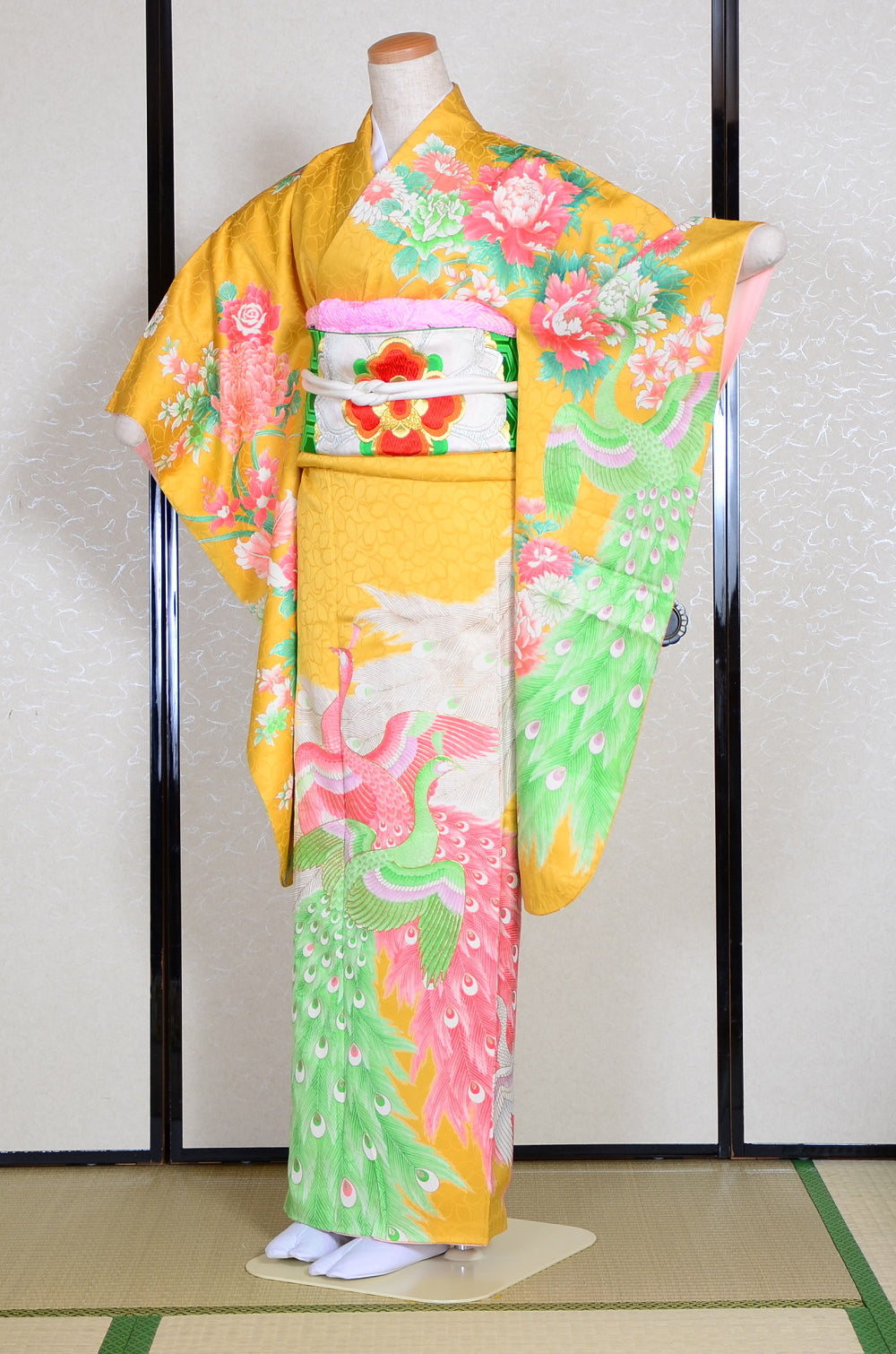Long-sleeved kimono 6 items set / Furisode / FK#938