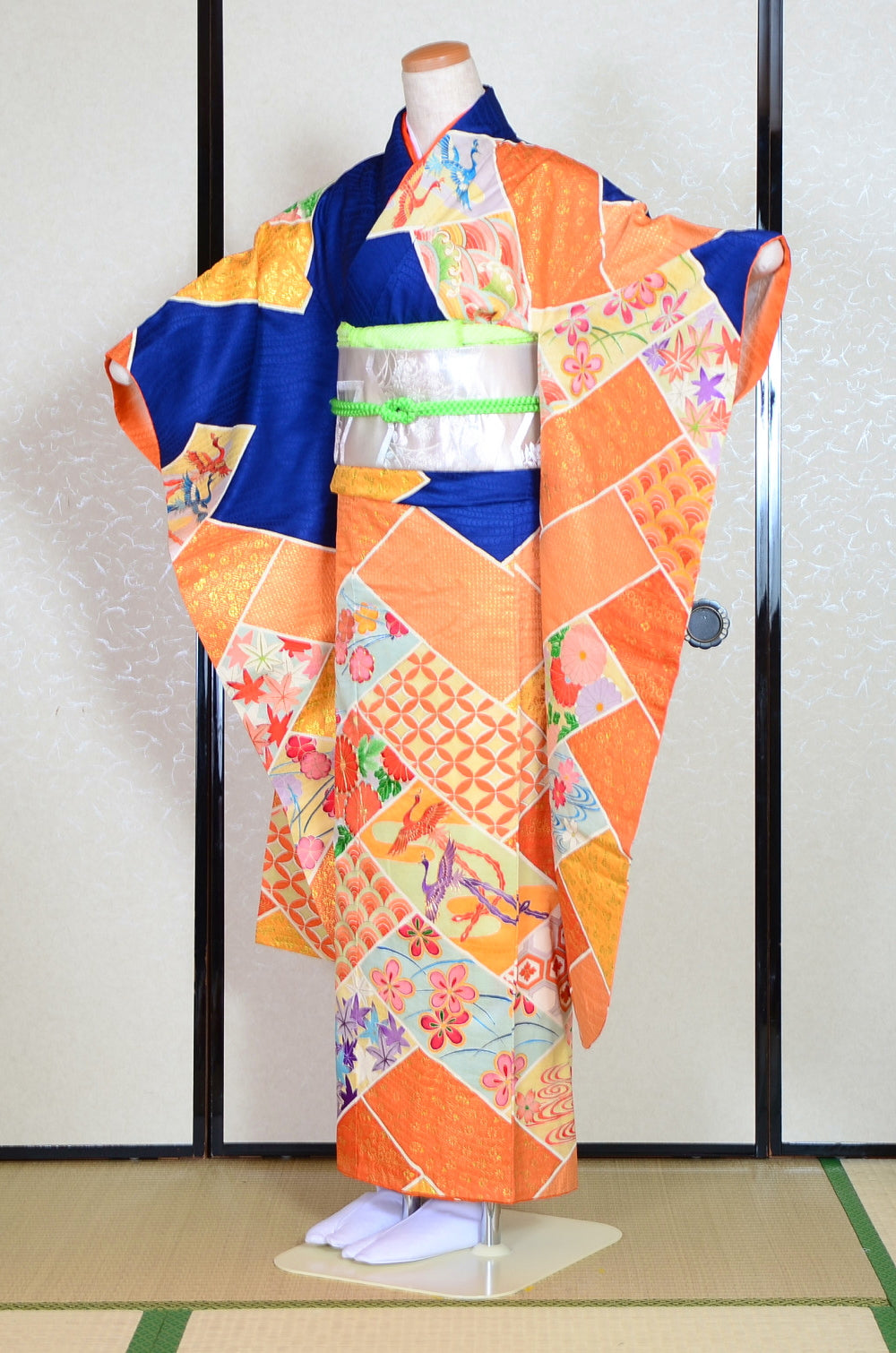 Long-sleeved kimono 6 items set / Furisode / FK#1-374