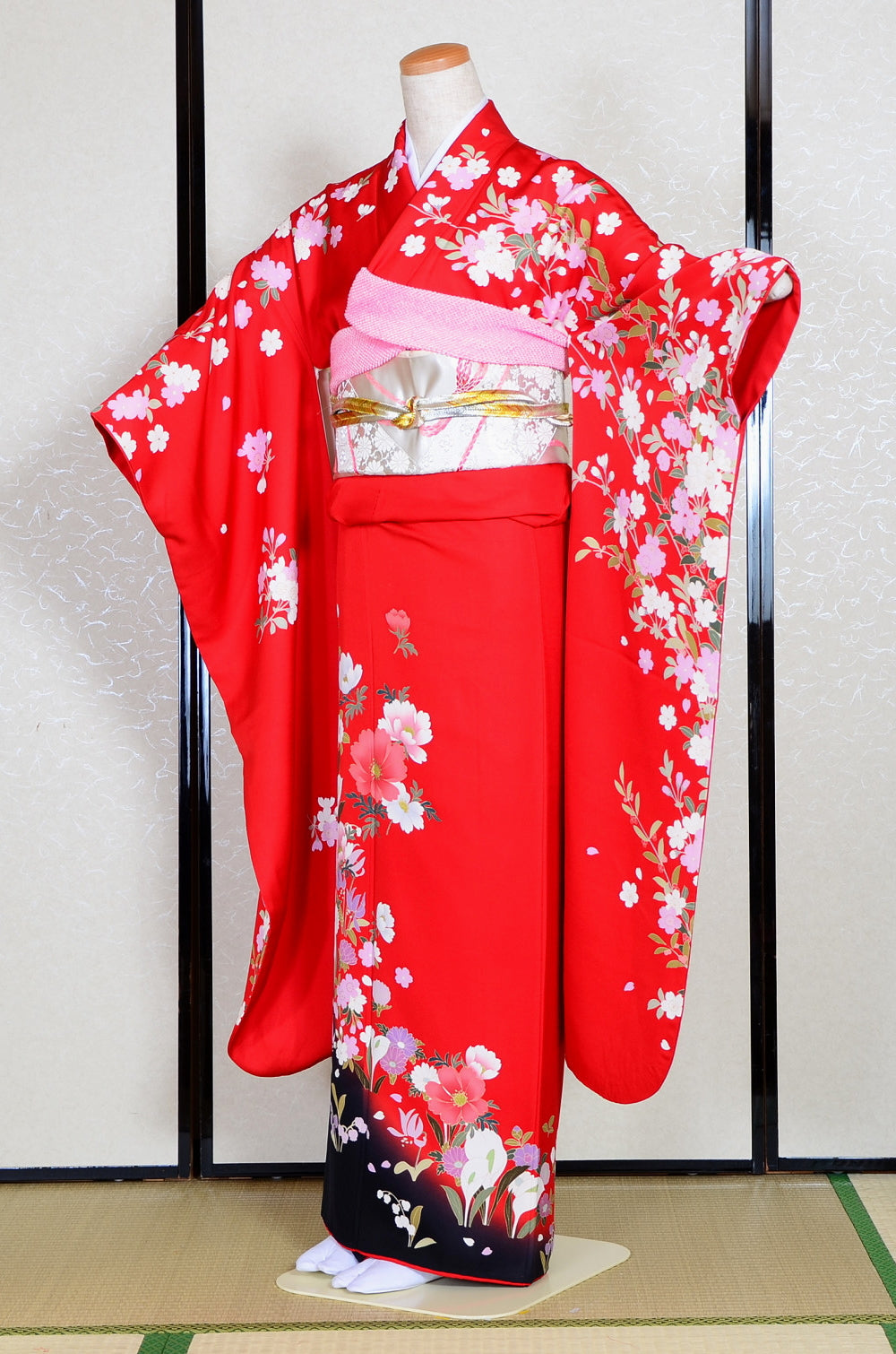 Long-sleeved kimono 6 items set / Furisode / FK#1046