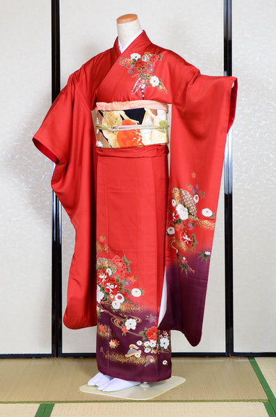 Long-sleeved kimono 6 items set / Furisode / FK#1062