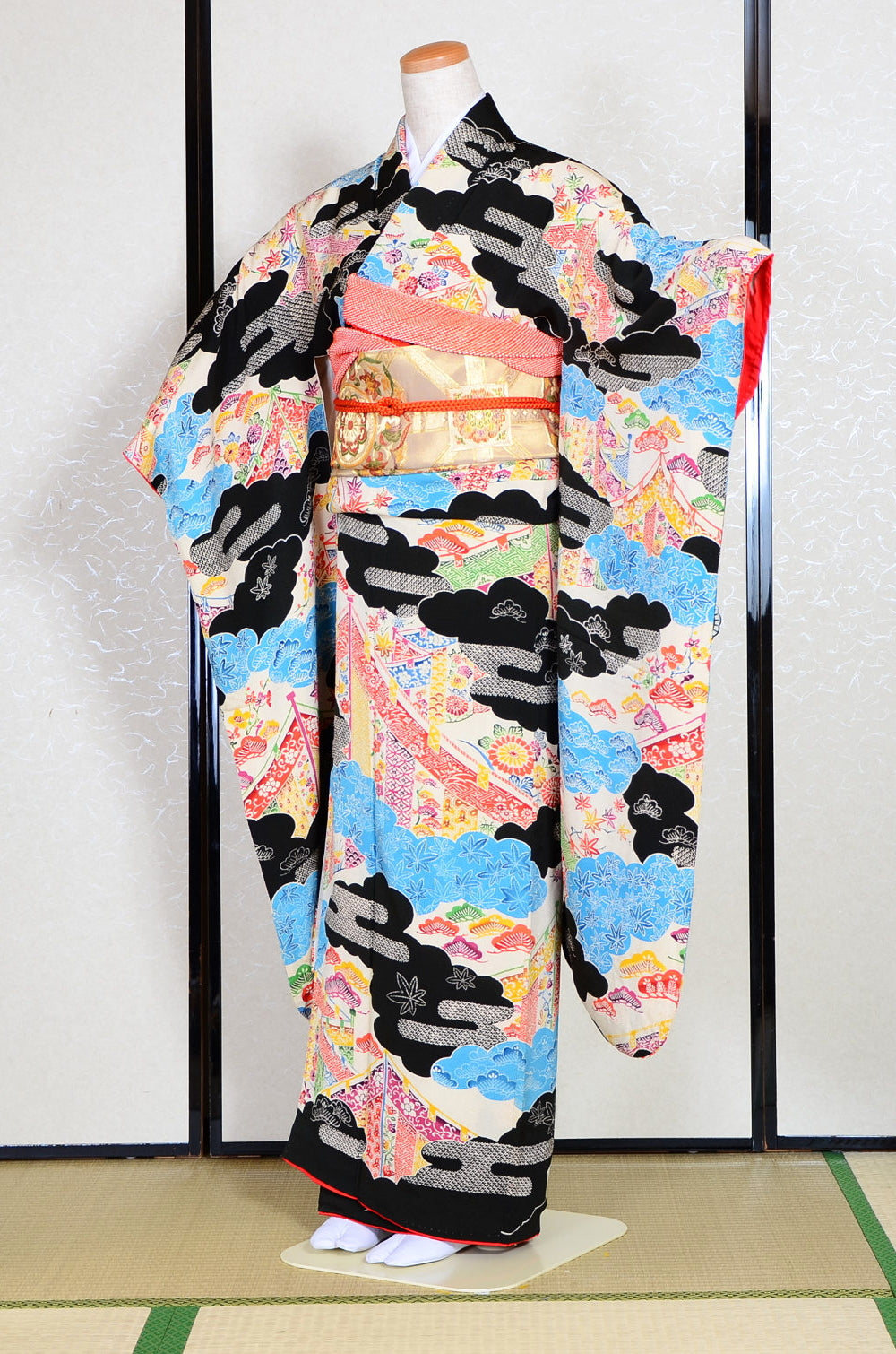 Long-sleeved kimono 6 items set / Furisode / FK#1078