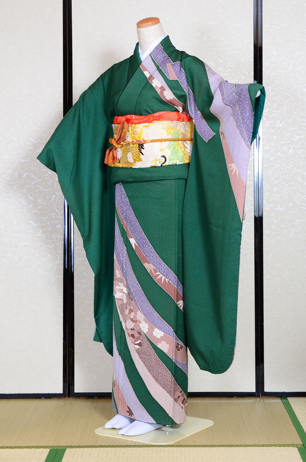 Long-sleeved kimono 6 items set / Furisode / FK#1056