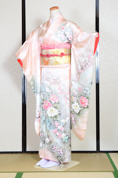 Long-sleeved kimono 6 items set / Furisode / FK#1060