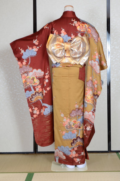 Long-sleeved kimono 6 items set / Furisode / FK#1-569