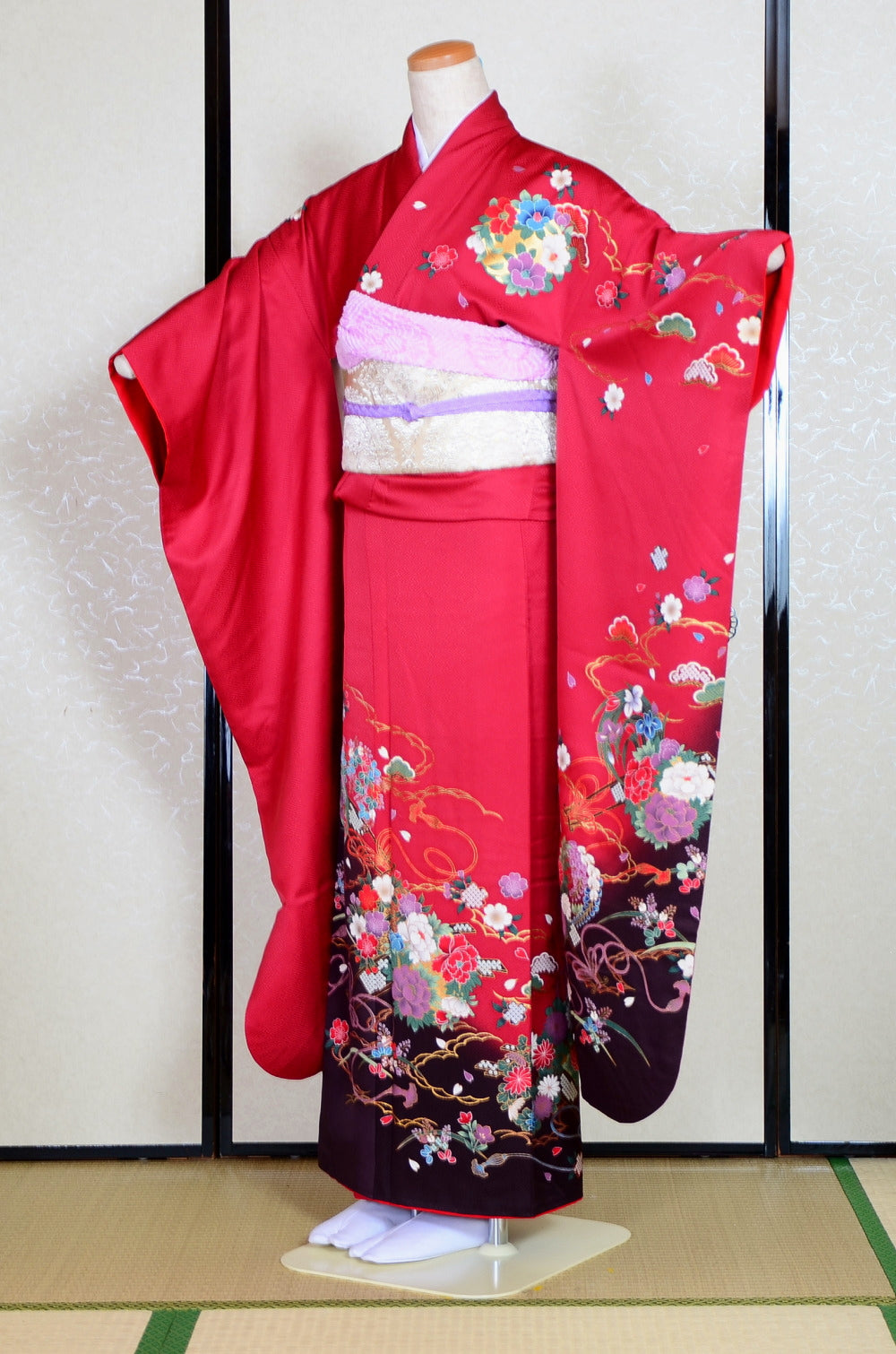 Long-sleeved kimono 6 items set / Furisode / FK#1-373