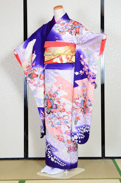 Long-sleeved kimono 6 items set / Furisode / FK#1039