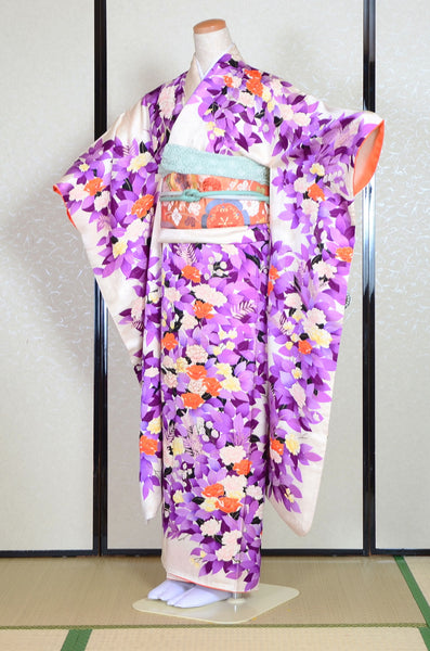 Long-sleeved kimono 6 items set / Furisode / FK#1-372